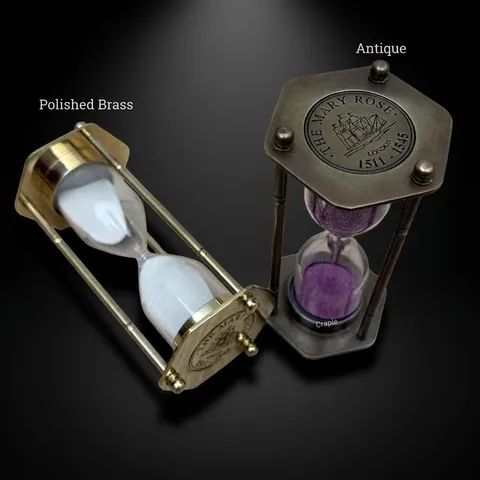 Brass Hourglass, 2-Minute, Two Finish Options view 1