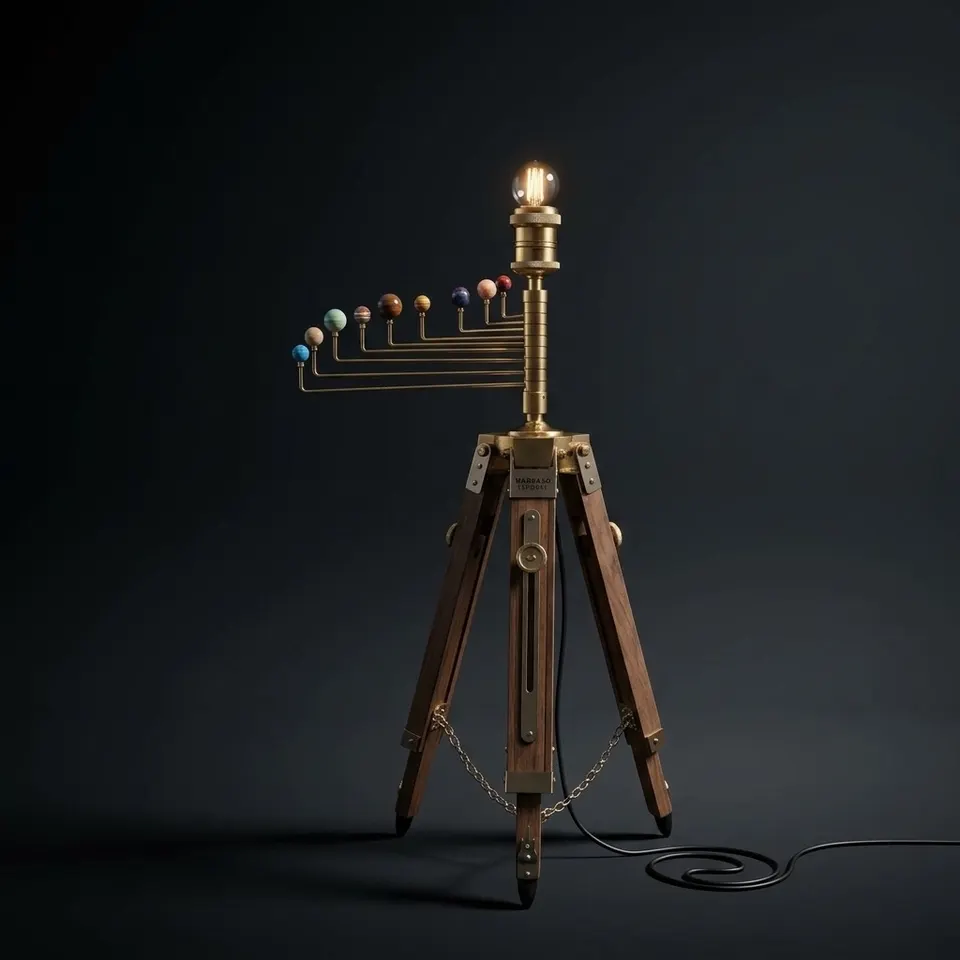 Planetarium Solar System on Rosewood Tripod Stand – Luxury Cosmos Gift