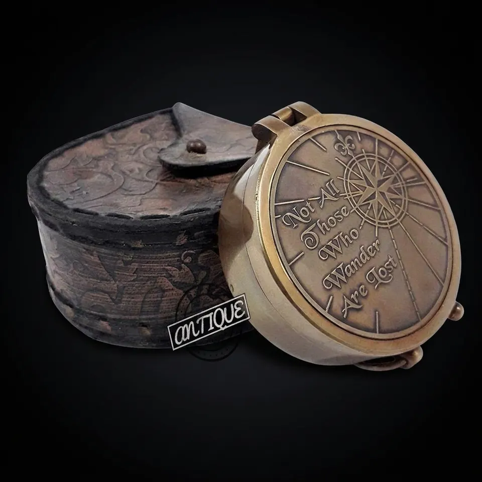 Tolkien Quote Compass, Leather Case