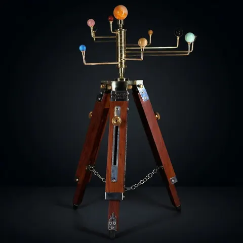 Planetarium Solar System on Rosewood Tripod Stand – Luxury Cosmos Gift view 1