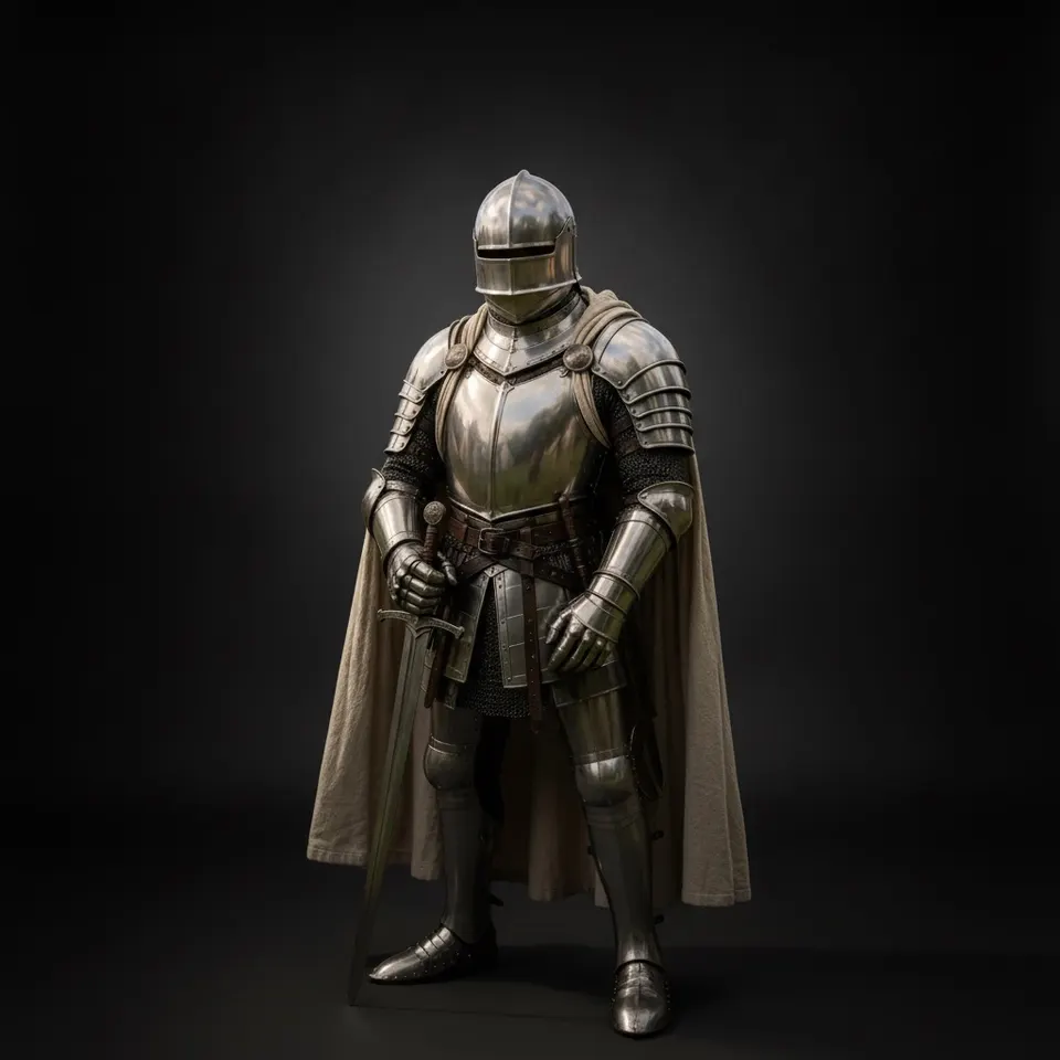 Medieval Knight Armor with Gothic LARP Renaissance Crusader Wearable