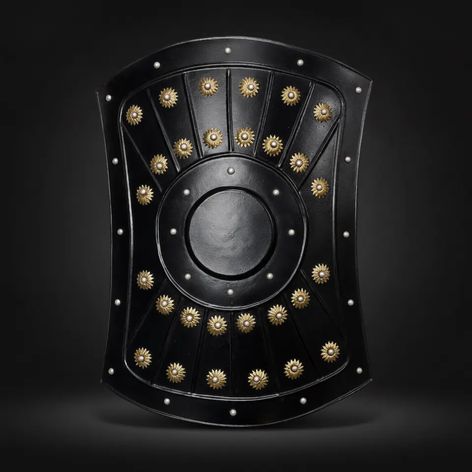 Templar Knight Steel Crusader Shield with Small view 1