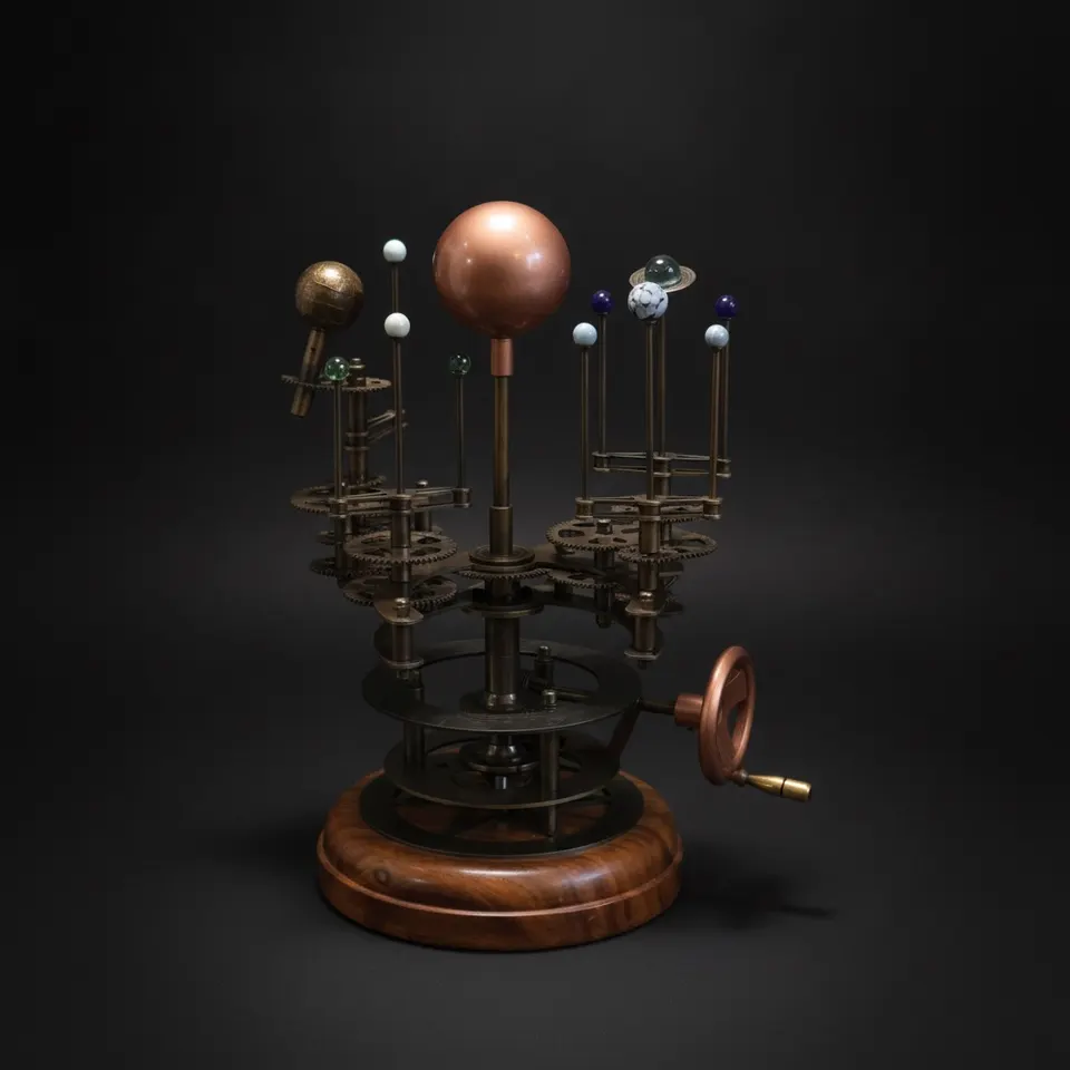 Rustic Brass Solar System Orrery, Museum Model