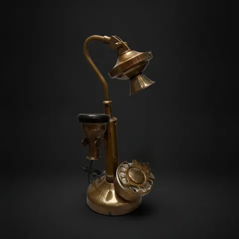 Brass Candlestick Telephone with Lamp Arm view 1