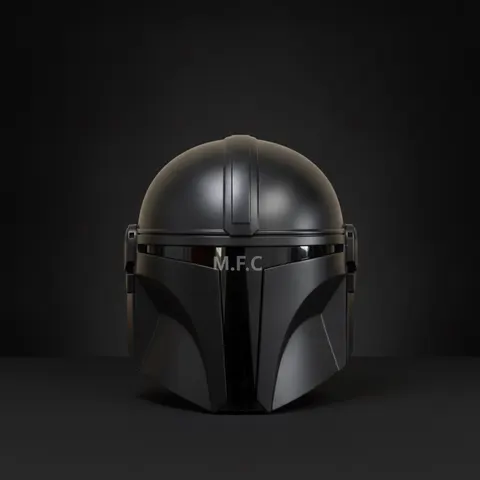 Sci-Fi Mandalorian Matte Black Helmet — Cosplay Prop view 1