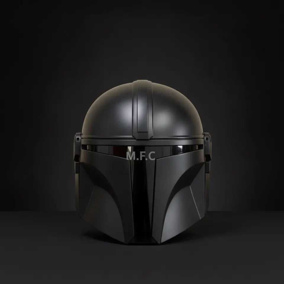 Sci-Fi Mandalorian Matte Black Helmet — Cosplay Prop