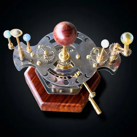 Brass Solar System Orrery, Shelf Display view 1