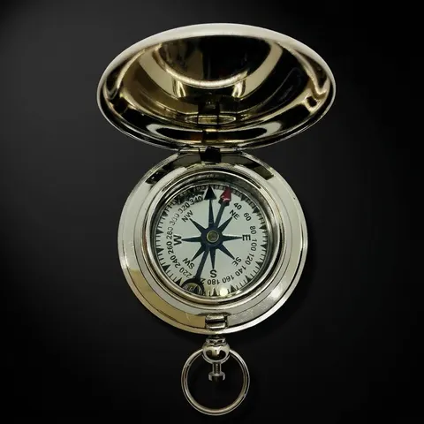 Push Button Compass, Nickel-Plated view 1