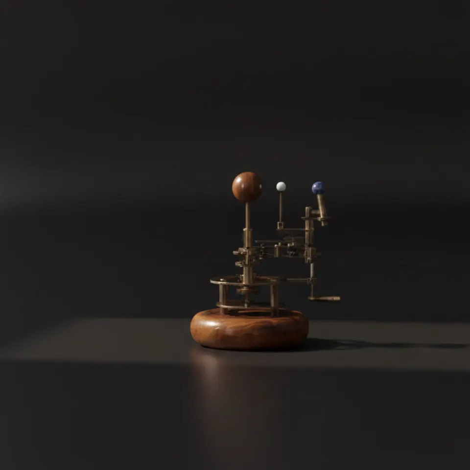 Brass Solar System Orrery, Shelf Display