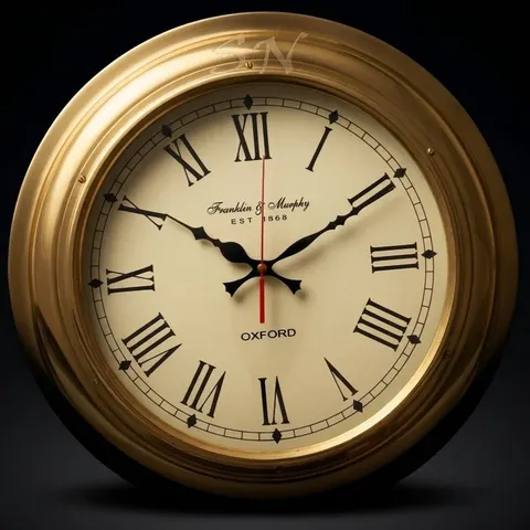 Brass Nautical Wall Clock Ship's Dial view 1