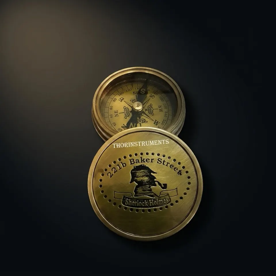 Sherlock Holmes Compass, Antique Finish
