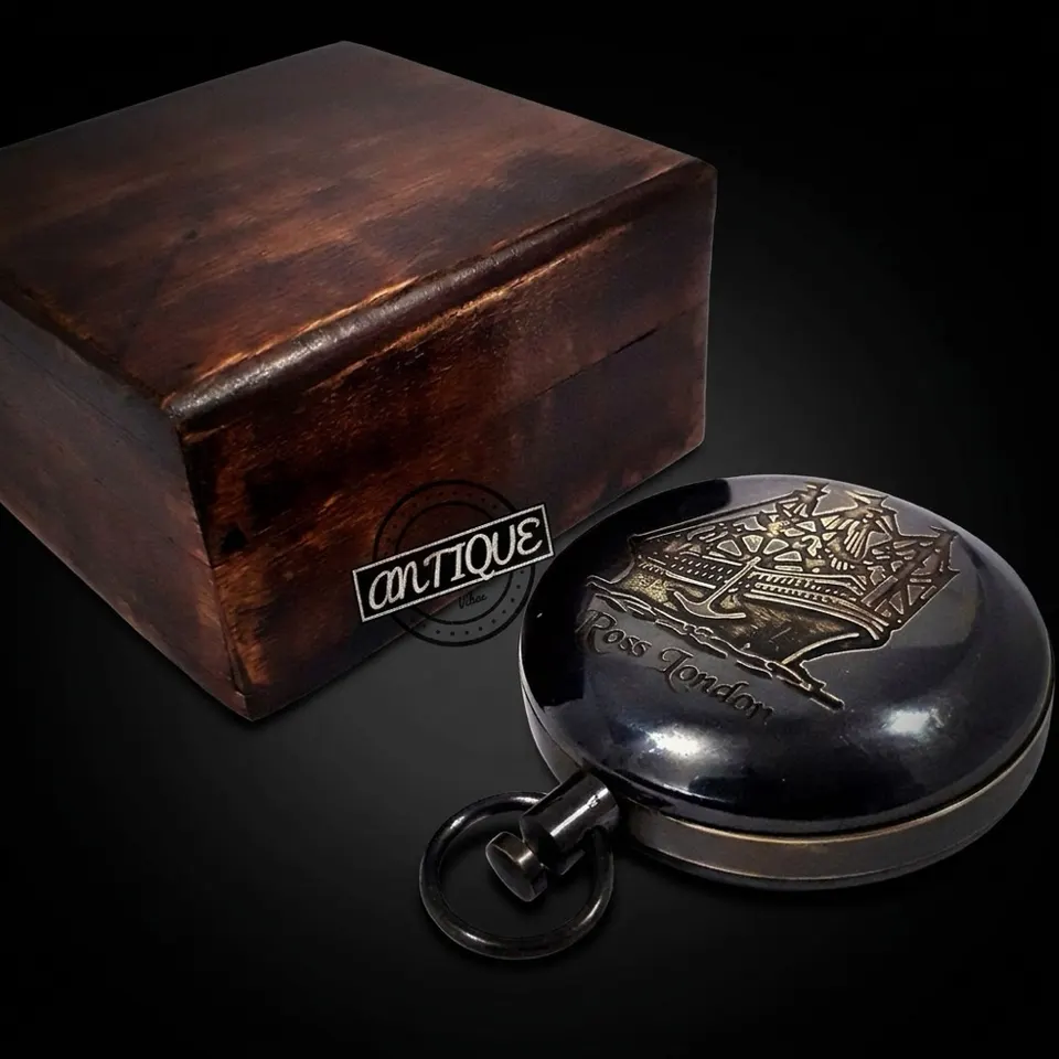 Ross London Compass, Wooden Box
