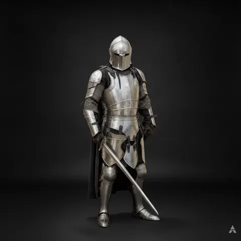 Handmade Barbuta Medieval Knight Full Armor Suit with Wearable Steel view 1