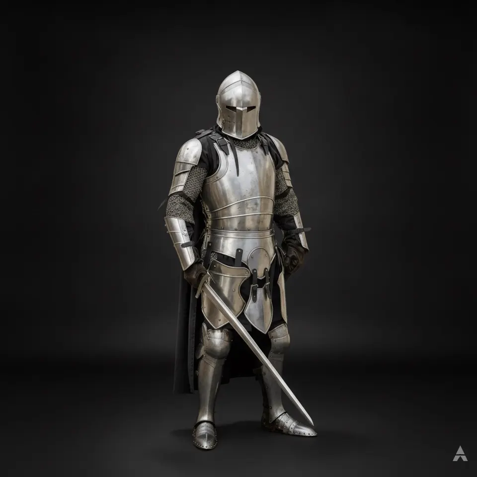 Handmade Barbuta Medieval Knight Full Armor Suit with Wearable Steel