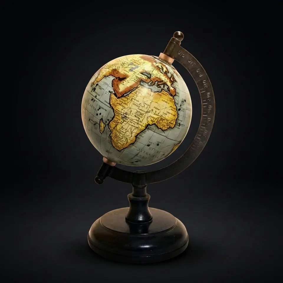 Nautical Collection Decorative Globe with Black Ring and Black Base, Variant B view 1