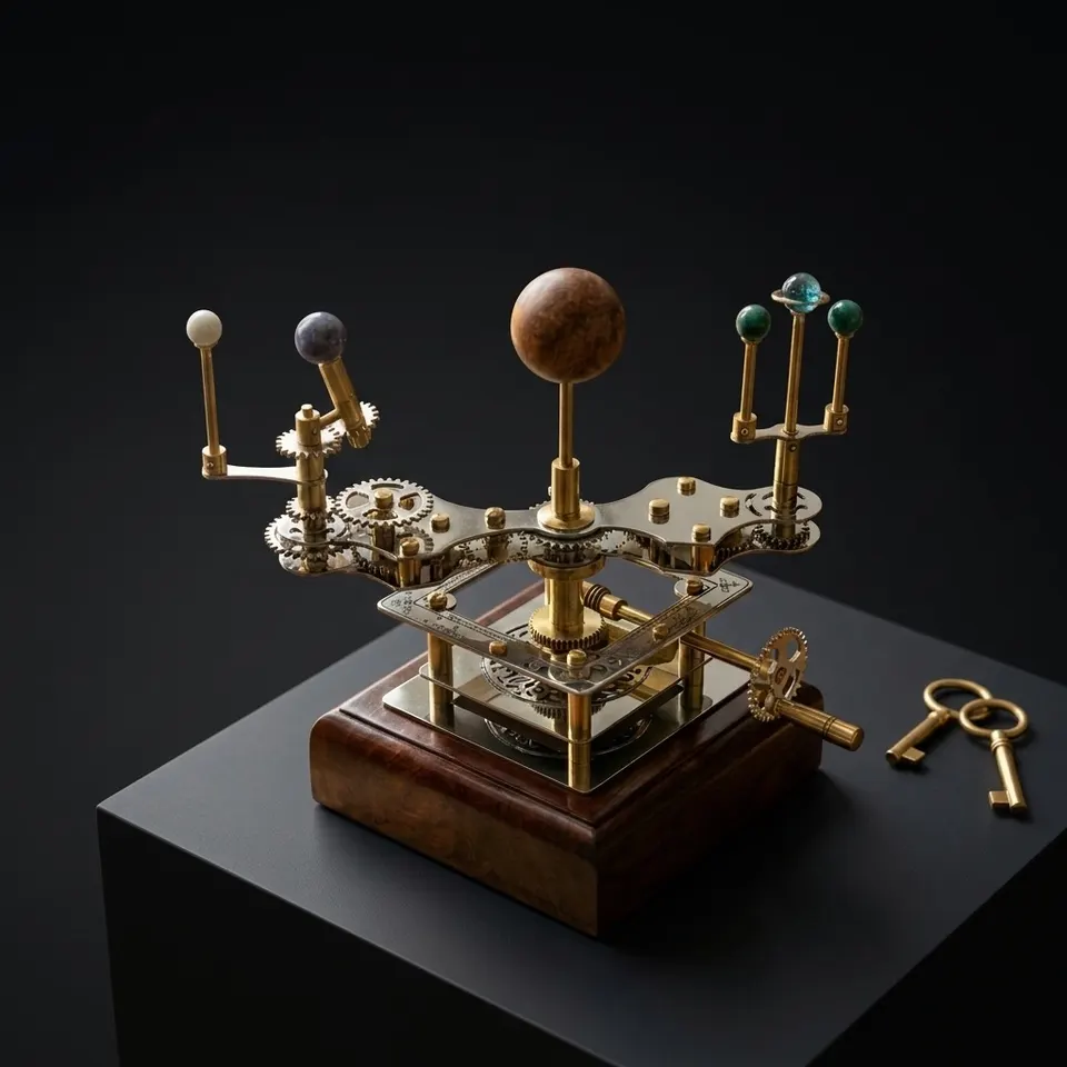 Brass Solar System Orrery, Shelf Display