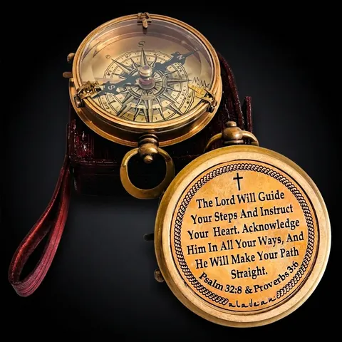 Religious Compass, Leather Case view 1