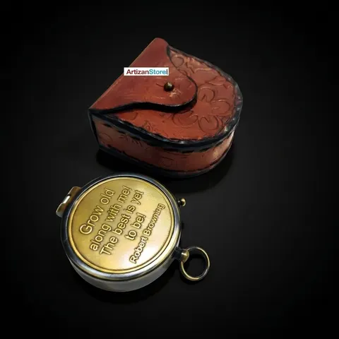 Motivational Compass, Leather Case view 1