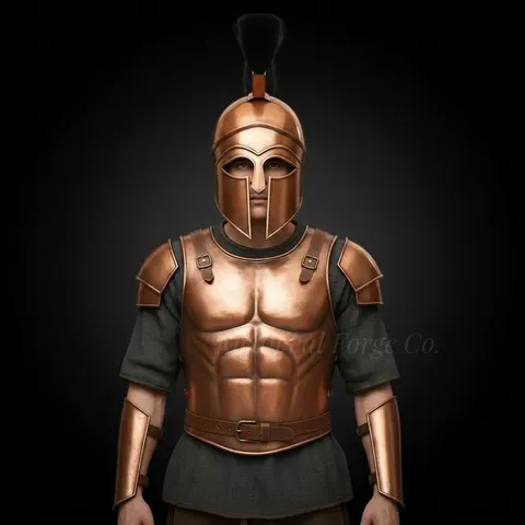 Handcrafted Greek Corinthian Armor Set with Bronze Finish and Adjustable Fit view 1