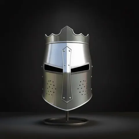 Crusader Steel Knight Helmet — Wearable Chainmail view 1