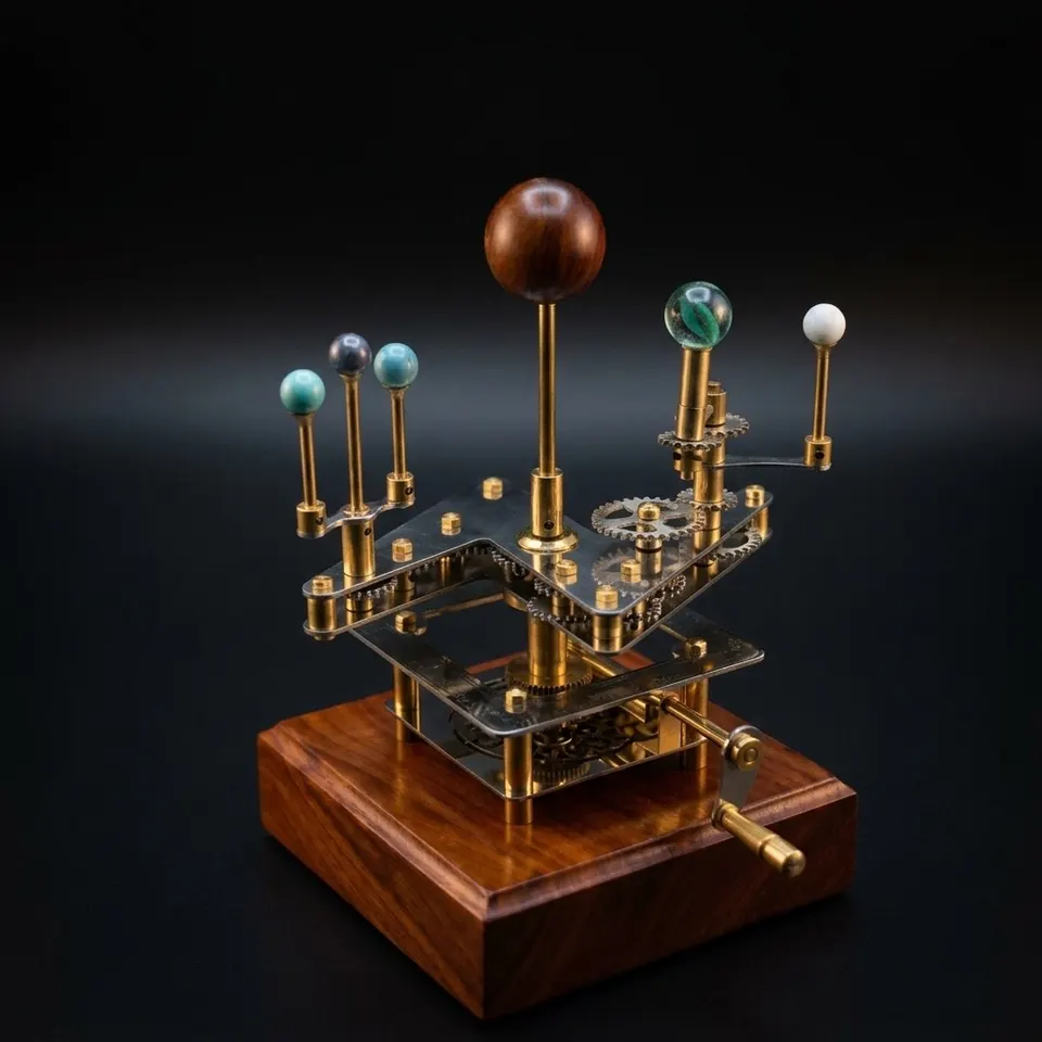 Brass Solar System Orrery, Shelf Display