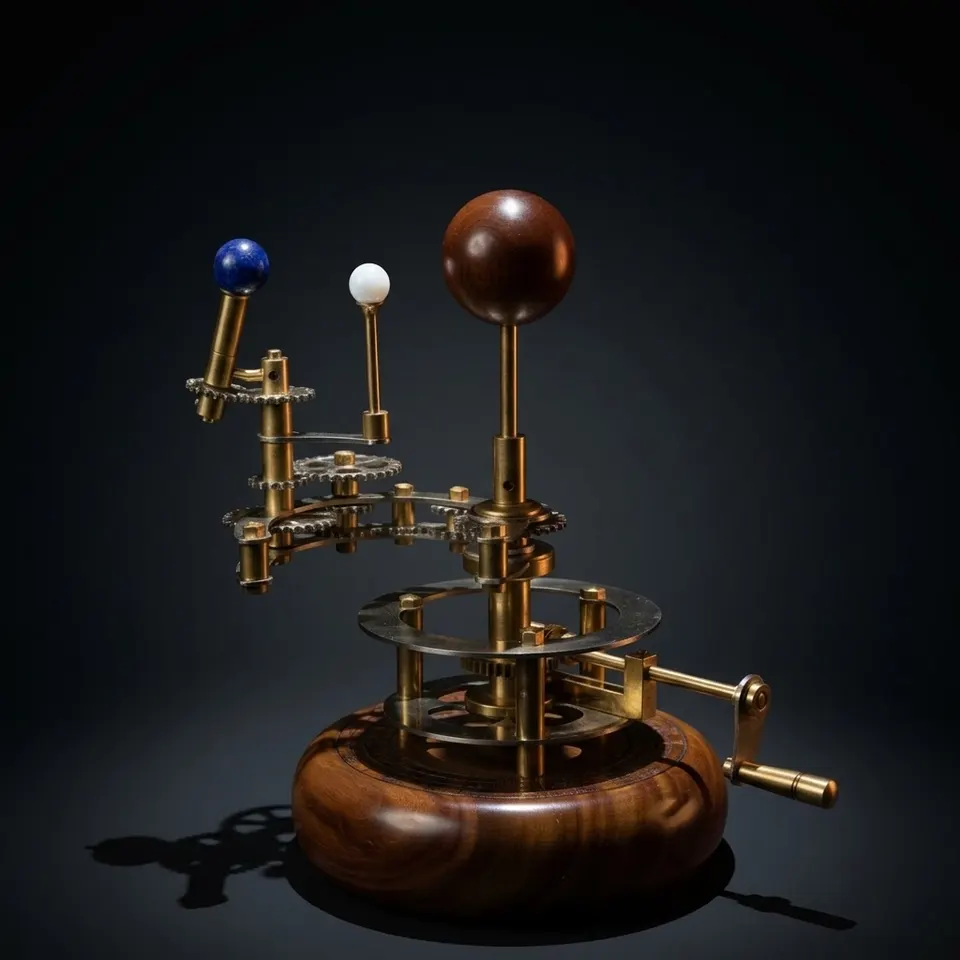 Brass Solar System Orrery, Shelf Display